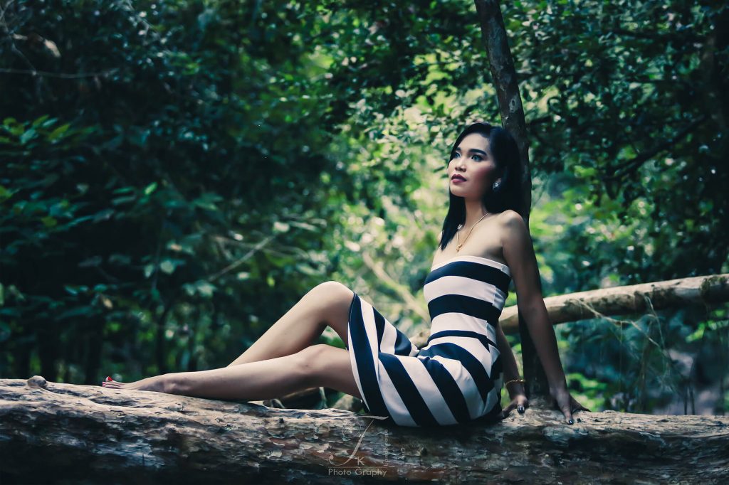 portrait at waterfall 