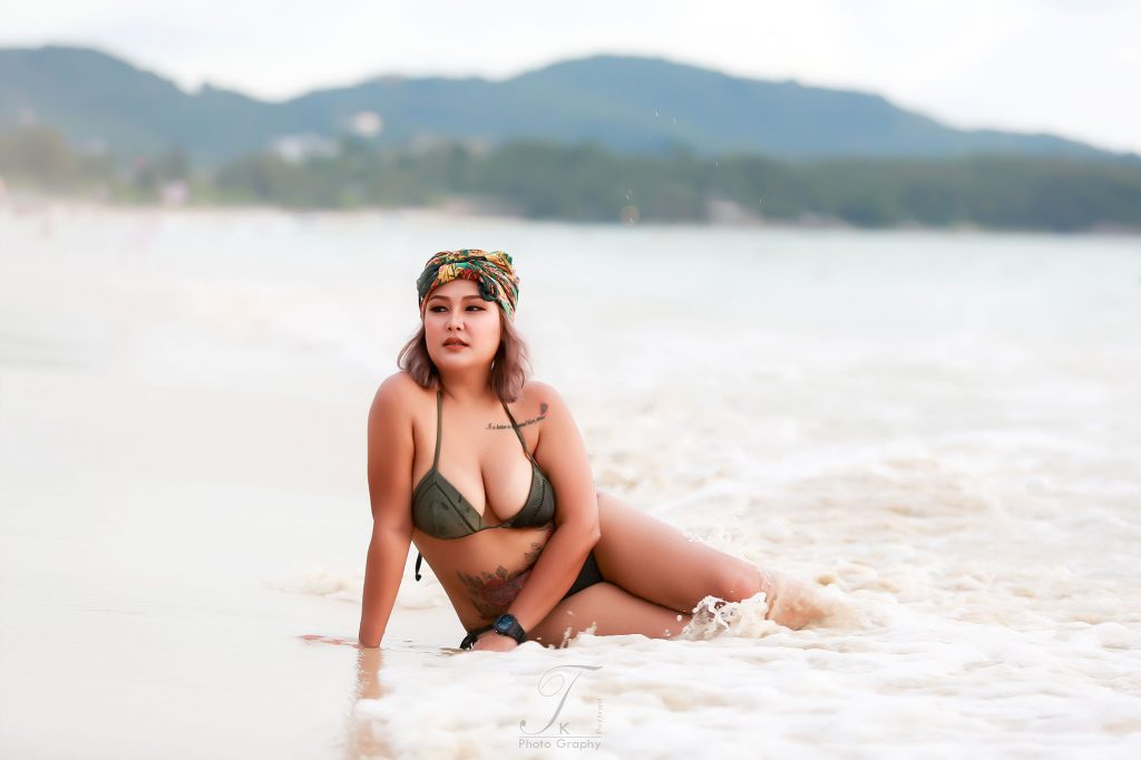 portrait bikini sexy on the beach