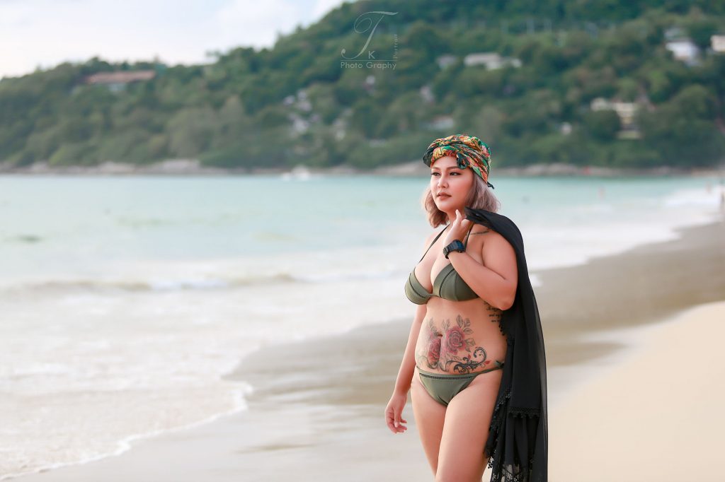 portrait bikini sexy on the beach